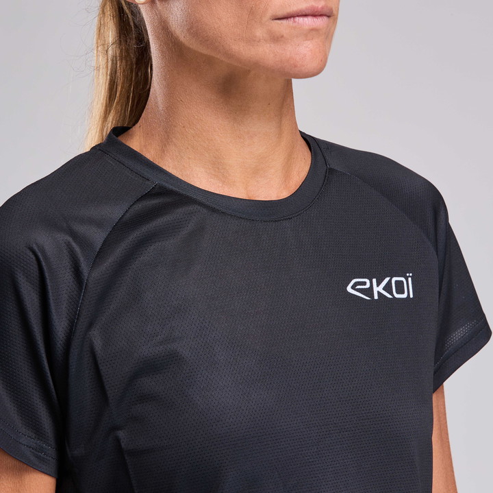 Maillot VTT femme manches courtes EKOI Perf Noir