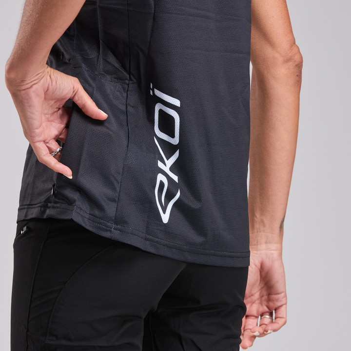 Maillot VTT femme manches courtes EKOI Perf Noir