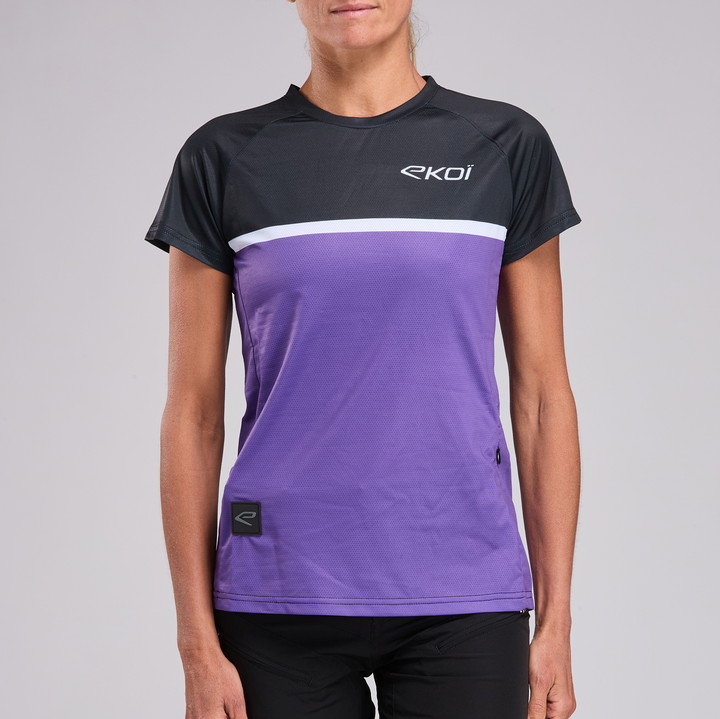 MAILLOT VTT MANCHES COURTES EKOI PERF VIOLET FEMME