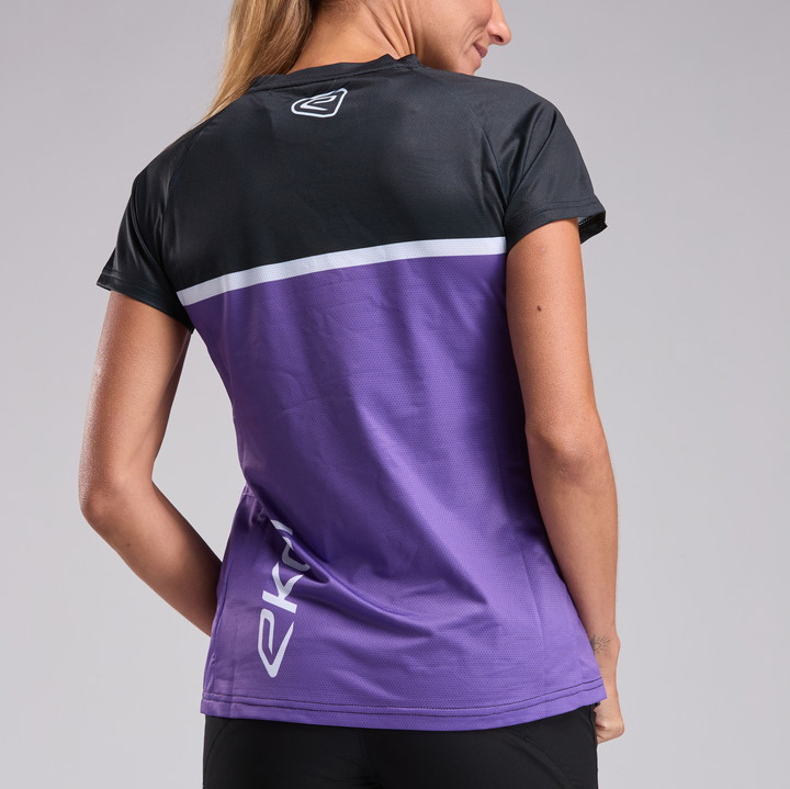 MAILLOT VTT MANCHES COURTES EKOI PERF VIOLET FEMME