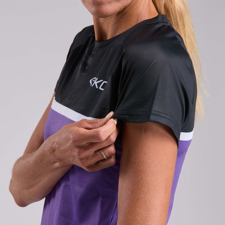 MAILLOT VTT MANCHES COURTES EKOI PERF VIOLET FEMME