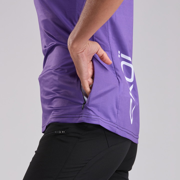 MAILLOT VTT MANCHES COURTES EKOI PERF VIOLET FEMME