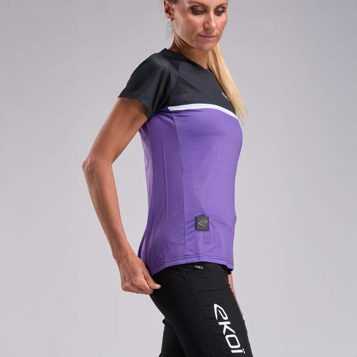 MAILLOT VTT MANCHES COURTES EKOI PERF VIOLET FEMME