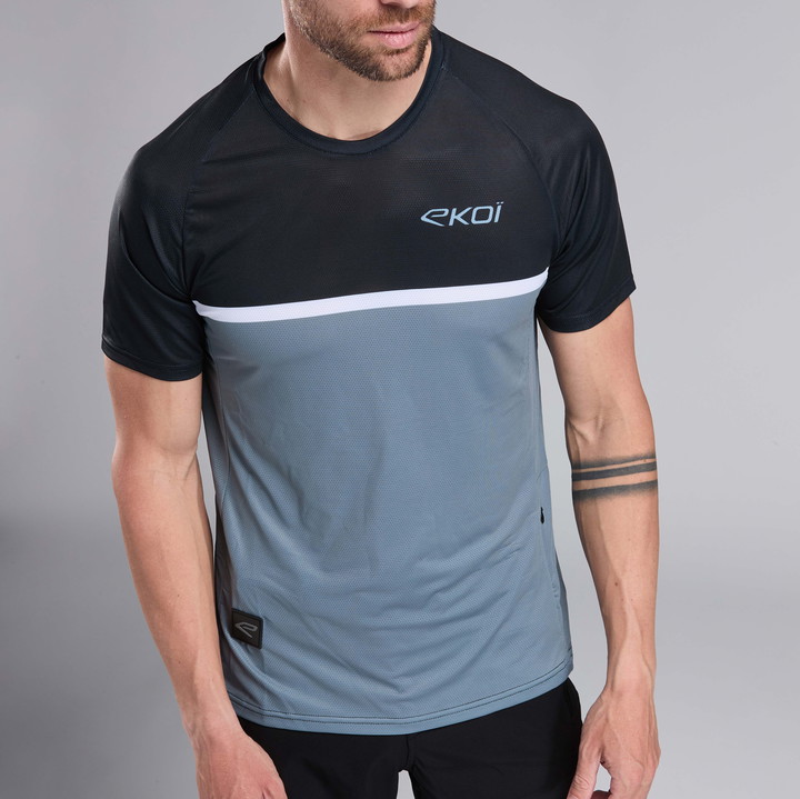 EKOI PERF GRAUES KURZARM-MTB-TRIKOT