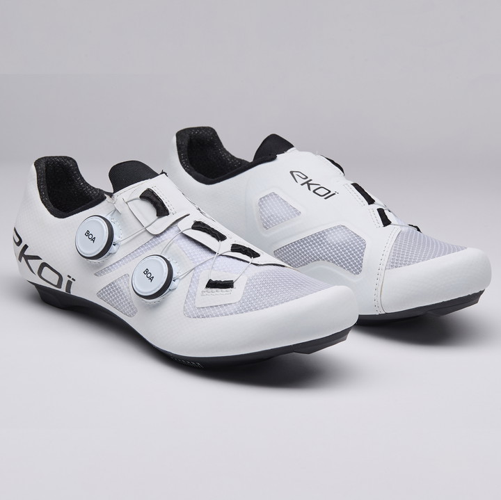 Scarpe da strada EKOI Perf CARBON INSERT LIGHT Bianche