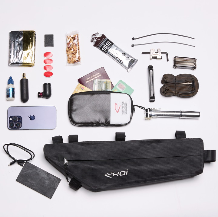 SACOCHE CADRE GRAVEL BIKE PACKING EXPLORER EKOI NOIR 