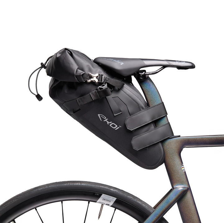SACOCHE SELLE GRAVEL BIKE PACKING EXPLORER EKOI NOIR 14L
