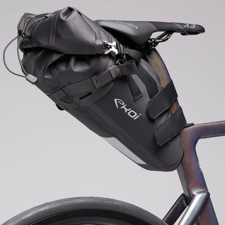 SACOCHE SELLE GRAVEL BIKE PACKING EXPLORER EKOI NOIR 14L