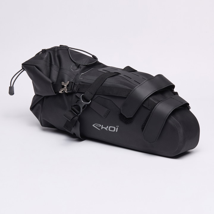 SACOCHE SELLE GRAVEL BIKE PACKING EXPLORER EKOI NOIR 14L