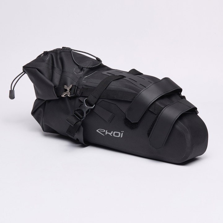 SACOCHE SELLE GRAVEL BIKE PACKING EXPLORER EKOI NOIR 