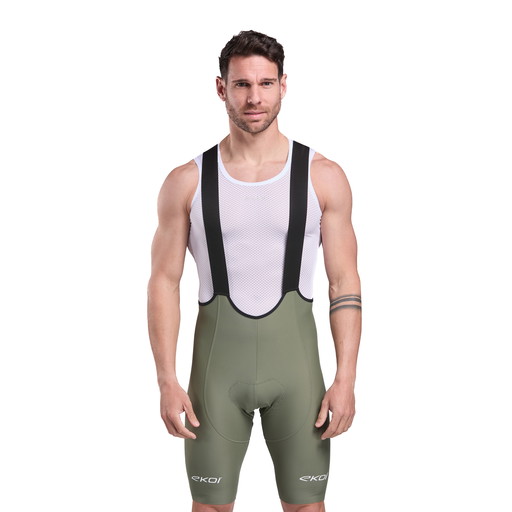 EKOI Perf GEL POWER Khaki Bib Shorts