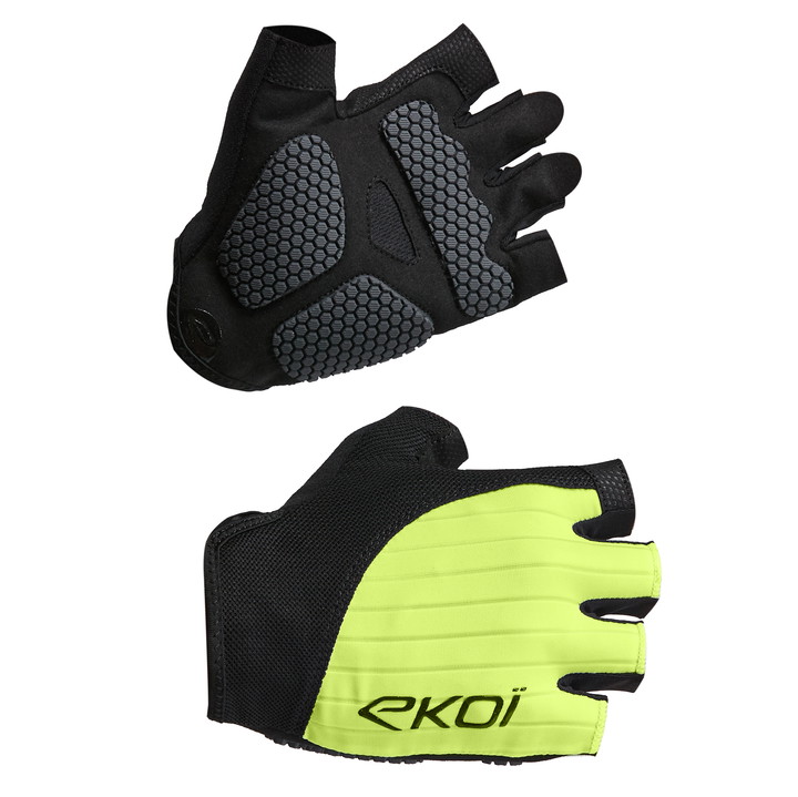 GUANTES CICLISMO EKOI PERF GRIP AMARILLO FLUOR