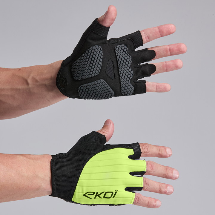 GANTS VELO EKOI PERF GRIP JAUNE FLUO