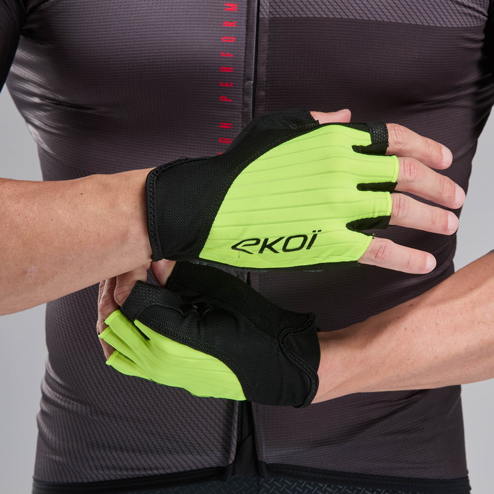 FIETSHANDSCHOENEN EKOI PERF GRIP GEEL FLUO