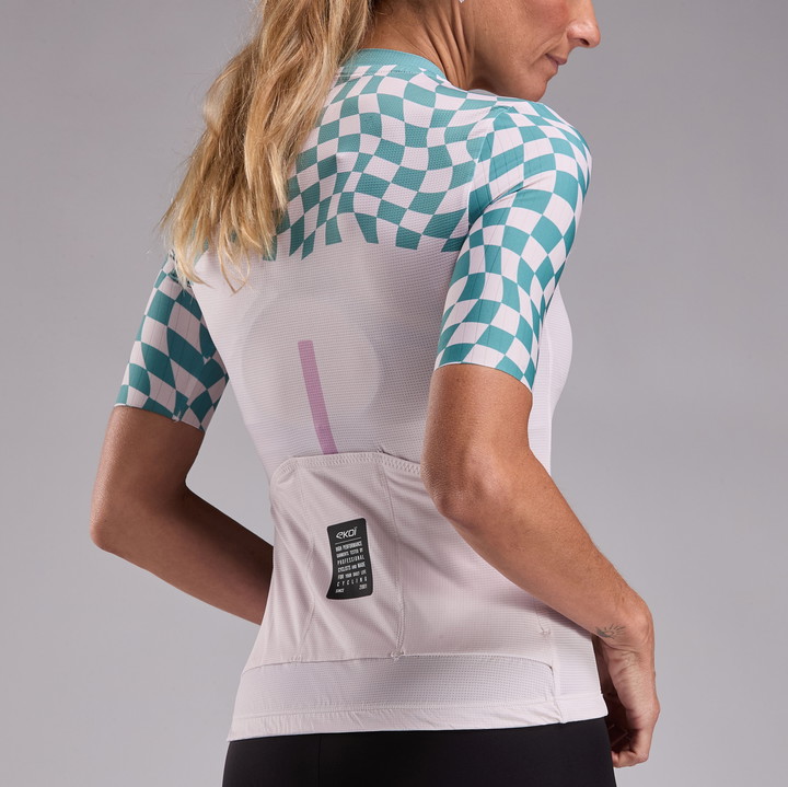 Damen-Trikot EKOI Perf CHECKS Beige