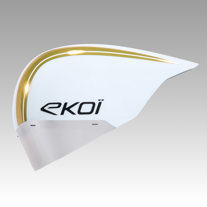 Kask EKOI Racing PURE AERO Mirror Kat. 2 Biały Holo Złoty