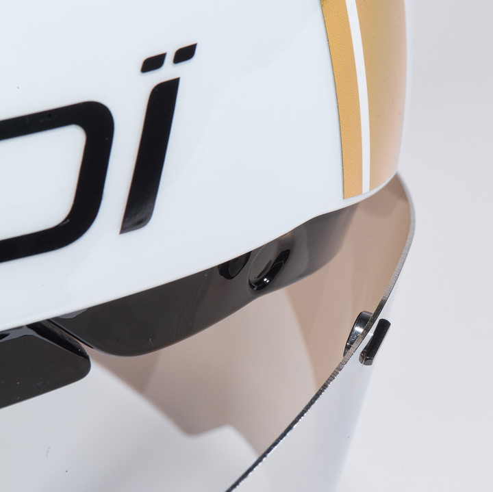 Kask EKOI Racing PURE AERO Mirror Kat. 2 Biały Holo Złoty