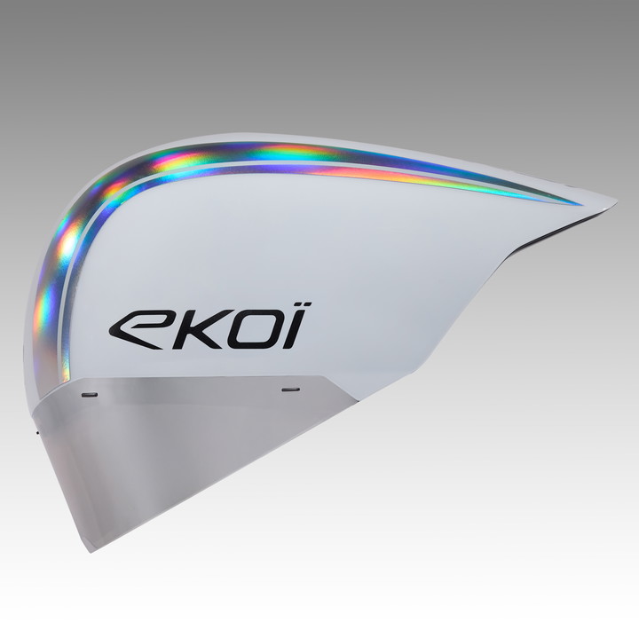 Hjelm Racing PURE AERO spejl skærm cat. 2 hvid/Holo sølv