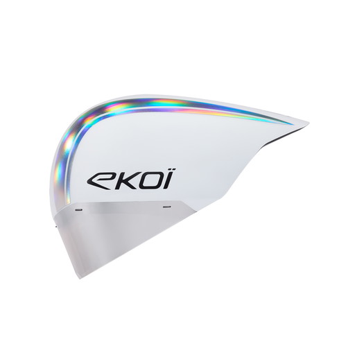 Casque EKOI Racing PURE AERO Mirror Cat2 Blanc Holo Silver