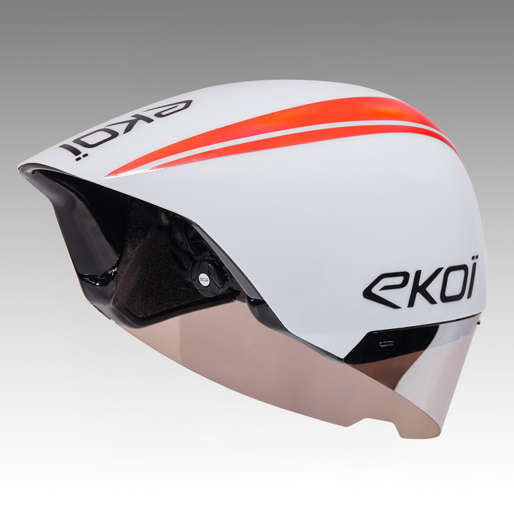 Hjelm Racing PURE AERO spejl cat. 2 hvid/Holo rød