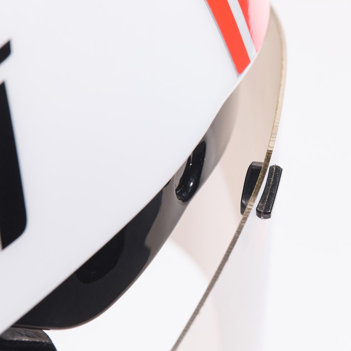 Hjelm Racing PURE AERO spejl cat. 2 hvid/Holo rød