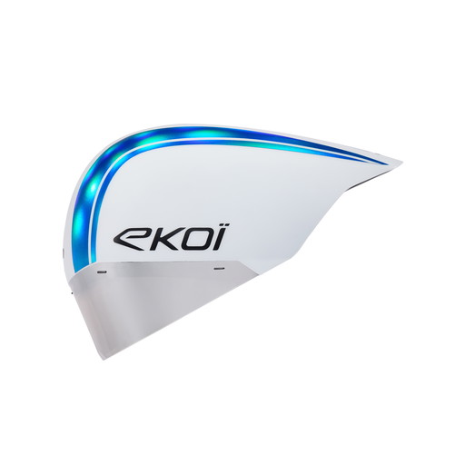 Casque EKOI Racing PURE AERO Mirror Cat2 Blanc Holo Bleu