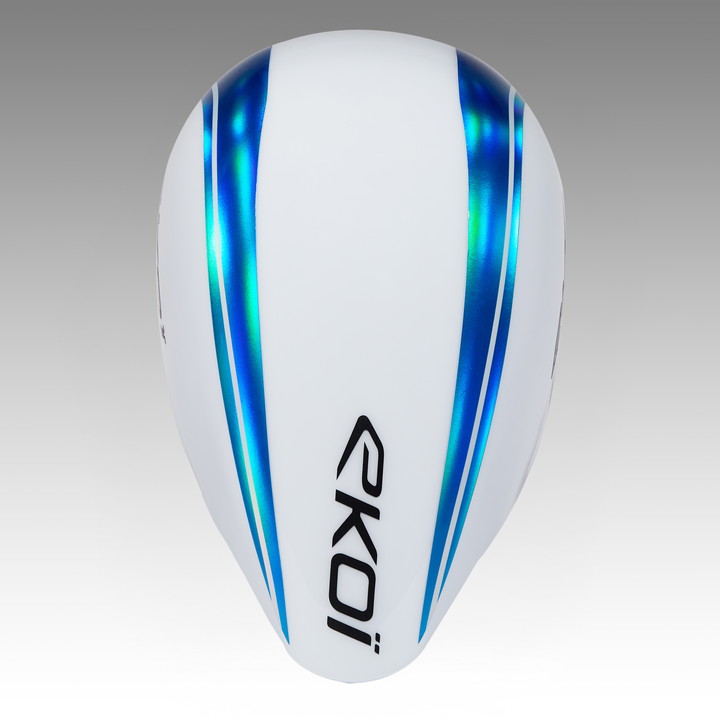 Casco EKOI Racing PURE AERO Mirror Cat2 Bianco Holo Blu