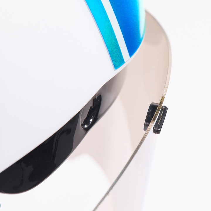 Casco EKOI Racing PURE AERO Mirror Cat2 Blanco Holo Azul