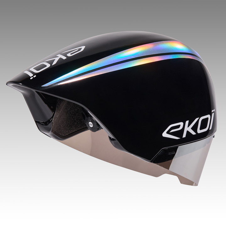 Hjelm Racing PURE AERO spejl cat. 2 Sort/Holo Sølv