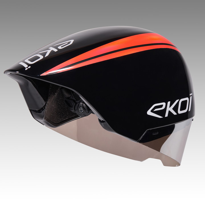 Hjelm Racing PURE AERO spejl Cat. 2 Sort/Holo Rød