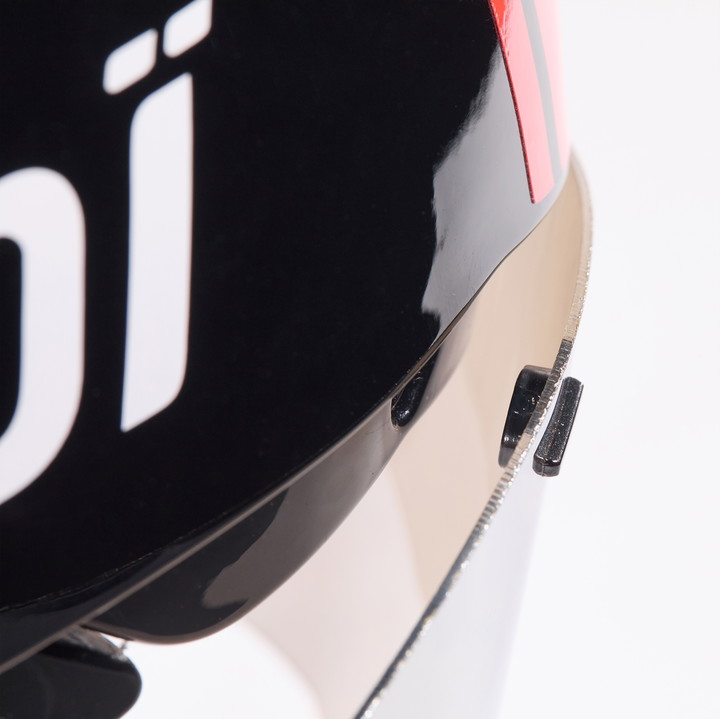 Hjelm Racing PURE AERO spejl Cat. 2 Sort/Holo Rød