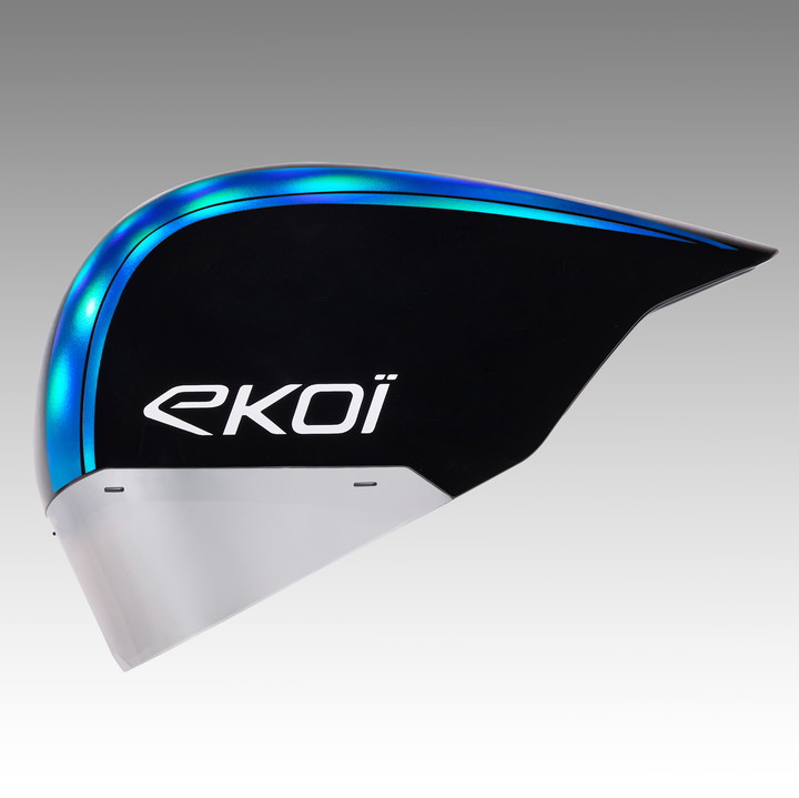 Casco EKOI Racing PURE AERO Mirror Cat2 Negro Holo Azul