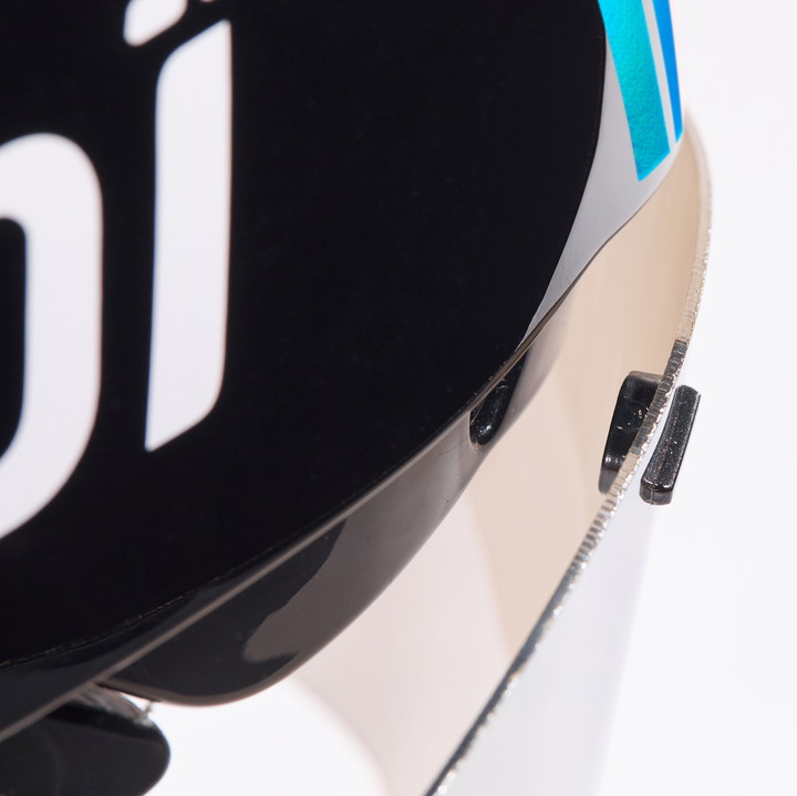 Casco EKOI Racing PURE AERO Mirror Cat2 Negro Holo Azul