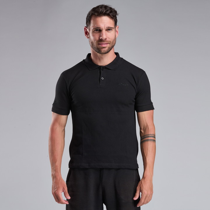 POLO MANCHES COURTES EKOI NOIR