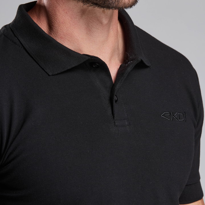 POLO MANCHES COURTES EKOI NOIR