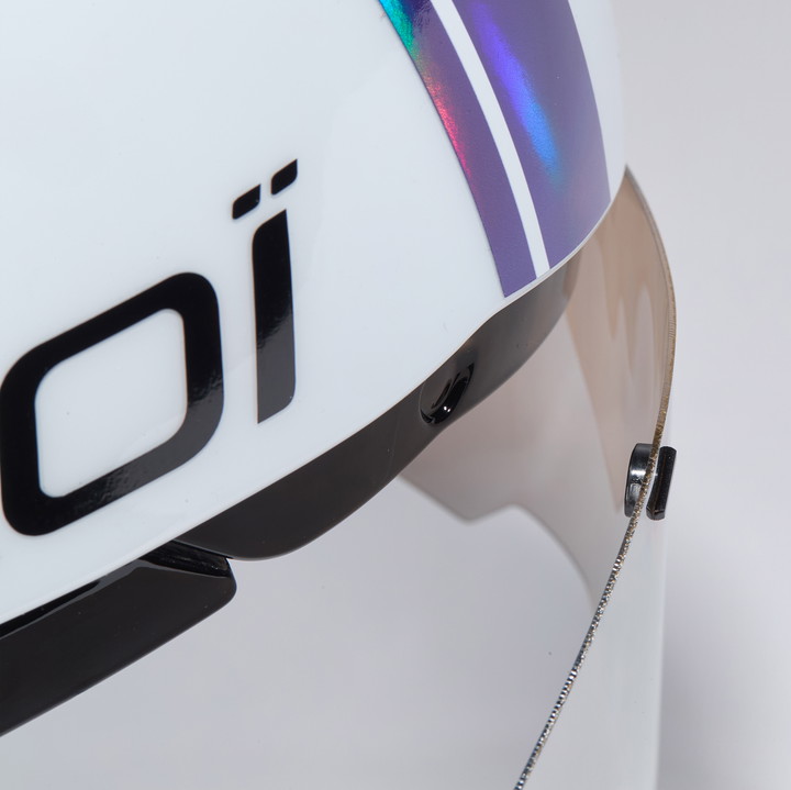 Casque personnalisable EKOI Racing PURE AERO Blanc MIRROR Cat2