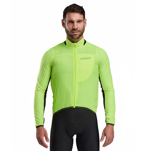 Windstopper Weste EKOI Perf WINDPROOF LIGHT POCKET Neon Gelb