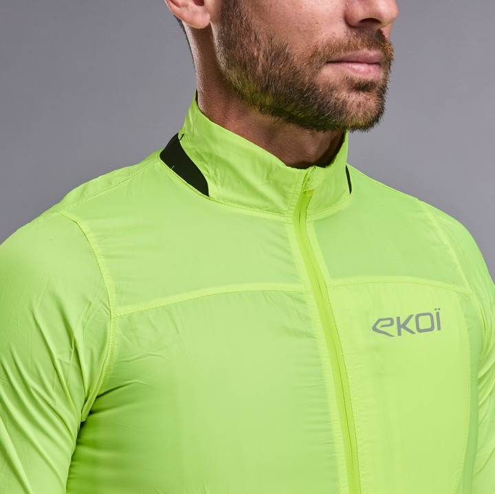 Giacca antivento EKOI Perf WINDPROOF LIGHT POCKET Giallo fluo