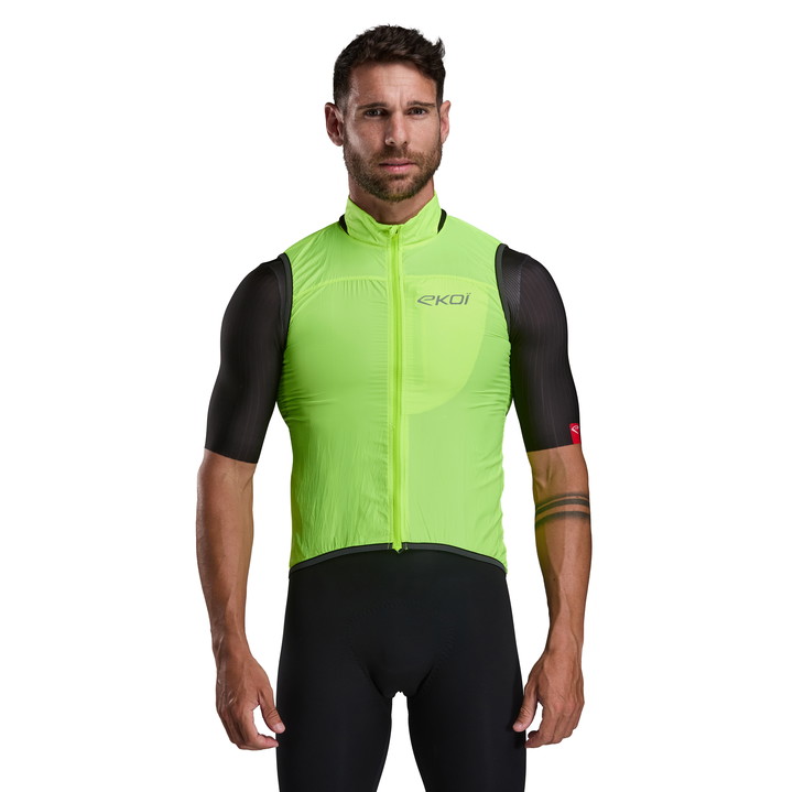 GILET EKOI PERF WINDPROOF LIGHT POCKET JAUNE FLUO