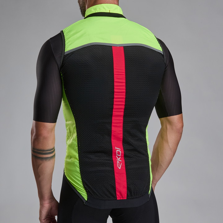 GILET EKOI PERF WINDPROOF LIGHT POCKET JAUNE FLUO