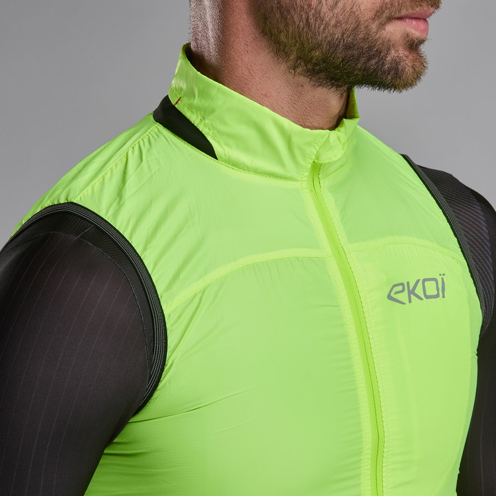 GILET EKOI PERF WINDPROOF LIGHT POCKET JAUNE FLUO
