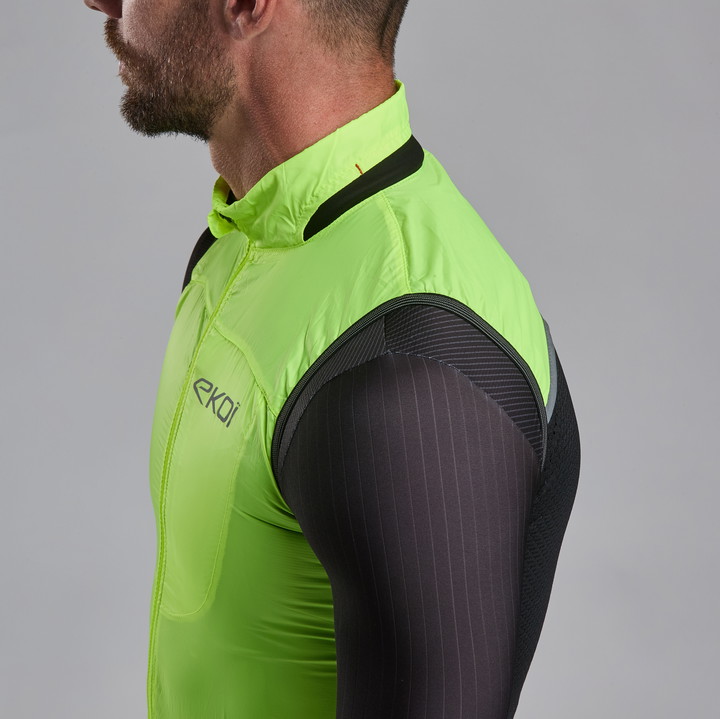 GILET EKOI PERF WINDPROOF LIGHT POCKET JAUNE FLUO