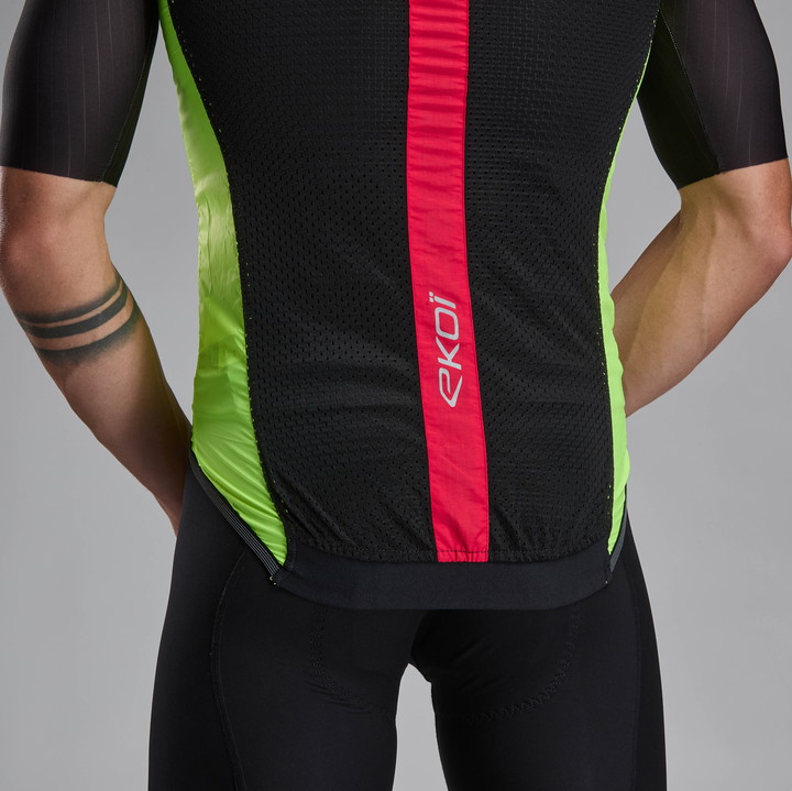 GILET EKOI PERF WINDPROOF LIGHT POCKET JAUNE FLUO