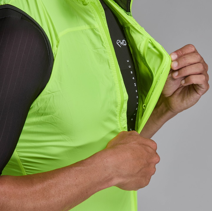 GILET EKOI PERF WINDPROOF LIGHT POCKET JAUNE FLUO