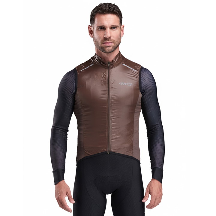 VEST EKOI PERF WINDPROOF LIGHT LASER CHOCOLATE
