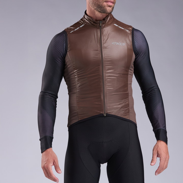 VEST EKOI PERF WINDPROOF LIGHT LASER CHOCOLATE