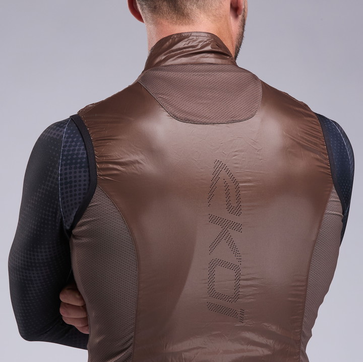 VEST EKOI PERF WINDPROOF LIGHT LASER CHOCOLATE