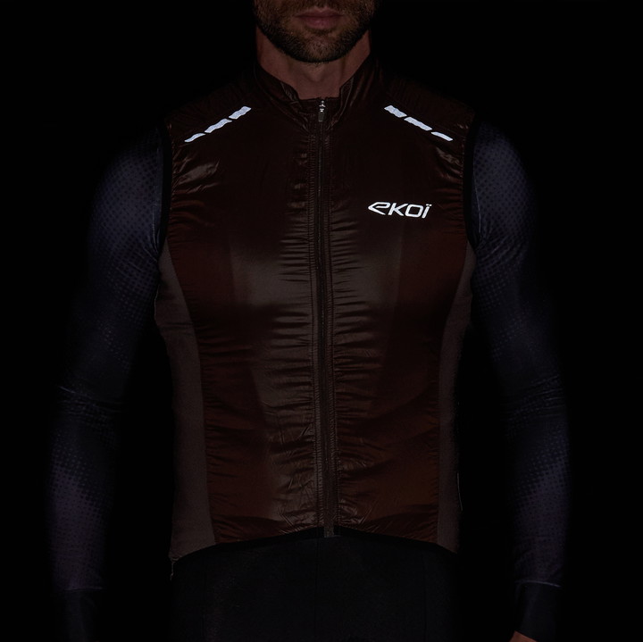 VEST EKOI PERF WINDPROOF LIGHT LASER CHOCOLATE