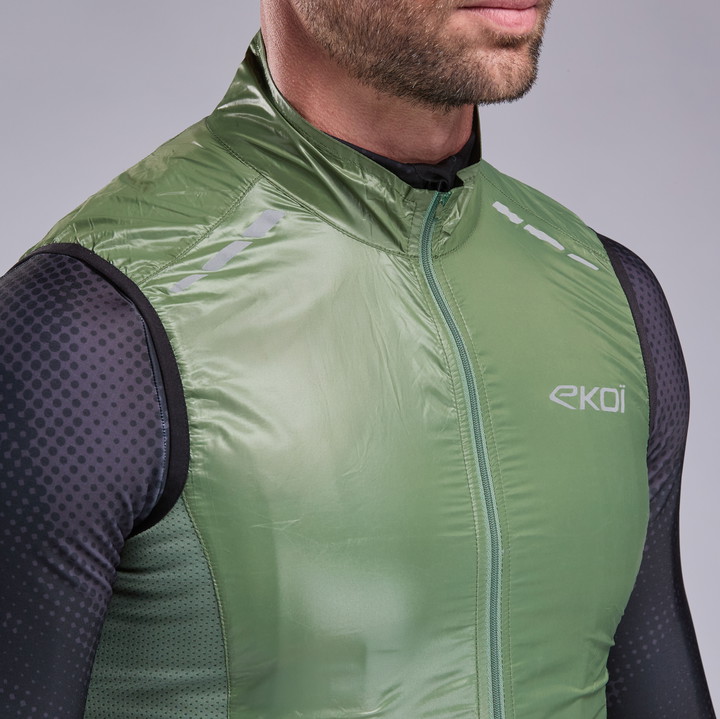 Gilet coupe vent EKOI Perf WINDPROOF LIGHT LASER Olive