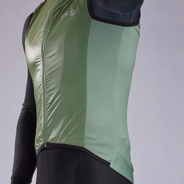 Gilet coupe vent EKOI Perf WINDPROOF LIGHT LASER Olive